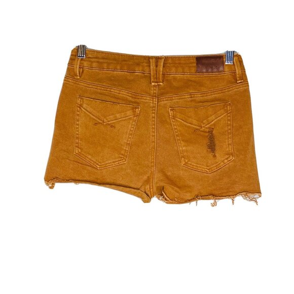 Unpublished Rust Orange Distressed Cut Off Jean Shorts 25 - Picture 2 of 3